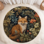 Vintage Forest Fox William Morris Inspired Botany Rug<br><div class="desc">Inspired by the timeless artistry of William Morris,  this pillow features an elegant fox gracefully standing amidst a blossoming floral forest. The high-quality illustration,  replete with intricate details,  evokes a sense of retro charm and transports you to a magical,  whimsical world.</div>