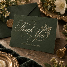 Vintage Forest Green Ornate Floral Wedding