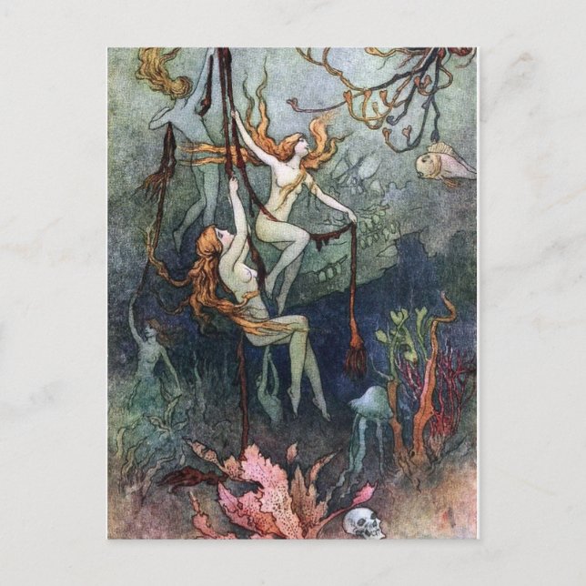 Vintage Forest Nymphs Postcard (Front)