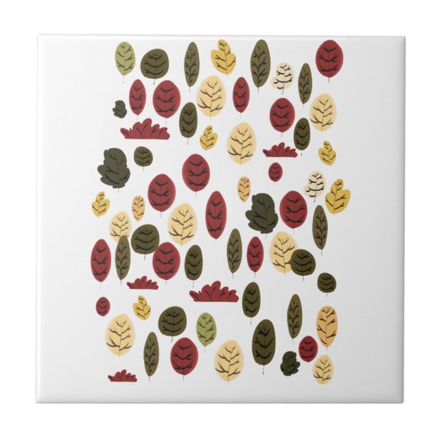 Vintage forest pattern ceramic tile (Front)