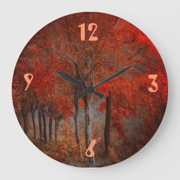 Vintage Forest Scene Large Clock by ArtsofLove at Zazzle