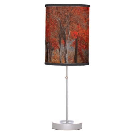 Vintage Forest Scene Table Lamp
