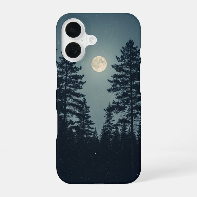 Vintage Forest Under the Moon iPhone Case (Back)