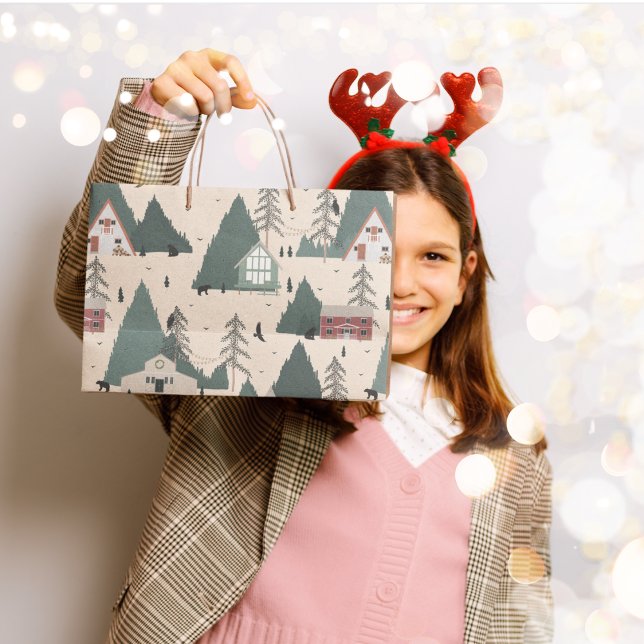 Vintage Forest Winter Large Gift Bag (Creator Uploaded)