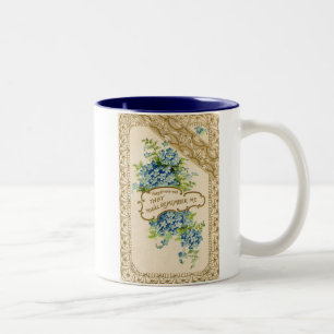 Vintage Forget-Me-Not Two-Tone Coffee Mug