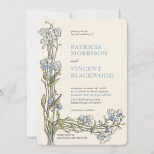 Vintage Forget Me Not Wedding Invitation