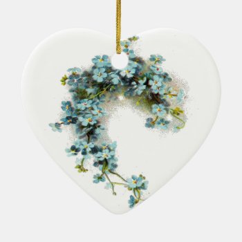 Vintage Forget-me-nots Ceramic Ornament by KraftyKays at Zazzle