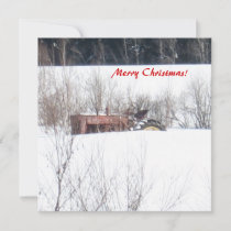 Vintage Forgotten Tractor Christmas Card