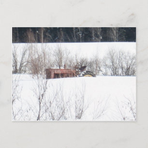 Vintage Forgotten Tractor Christmas Card