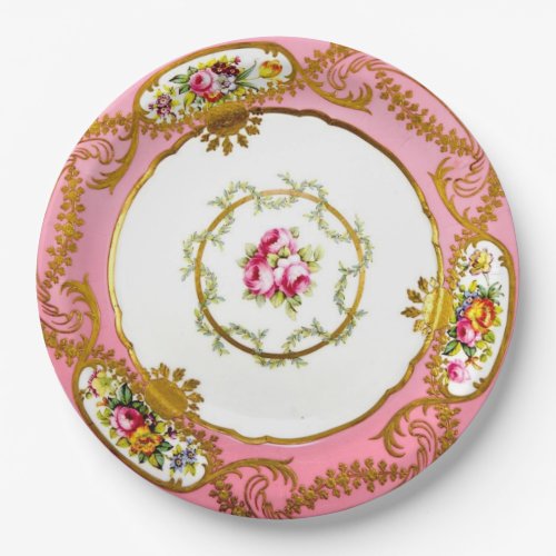 Vintage Formal China Pattern Paper Dinner Plate