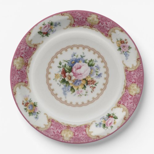 Vintage Formal China Pattern Paper Dinner Plate