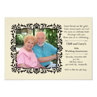 Vintage Formal Floral Photo Invitation