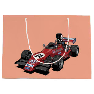 Vintage Formula Racing Car Gift Bag   Retro Race C