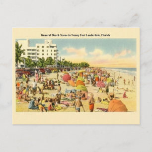 Vintage Fort Lauderdale Florida Beach Post Card
