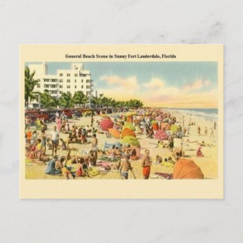 Vintage Fort Lauderdale Florida Beach Post Card by RetroMagicShop at Zazzle