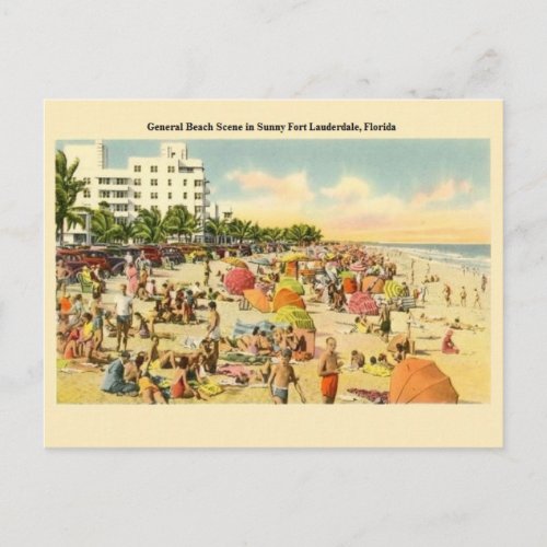 Vintage Fort Lauderdale Florida Beach Post Card