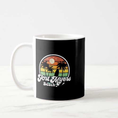 Vintage Fort Myers Beach Florida Surfing Retro 70s Coffee Mug