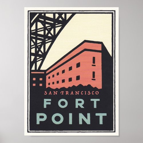 Vintage Fort Point Travel Poster