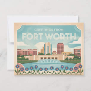 Vintage Fort Worth Postcard Greetings