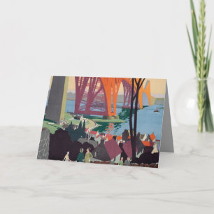 Vintage Forth Bridge Scotland Folded Greeting Card