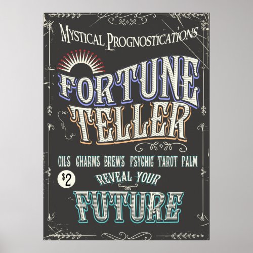 Vintage Fortune teller poster