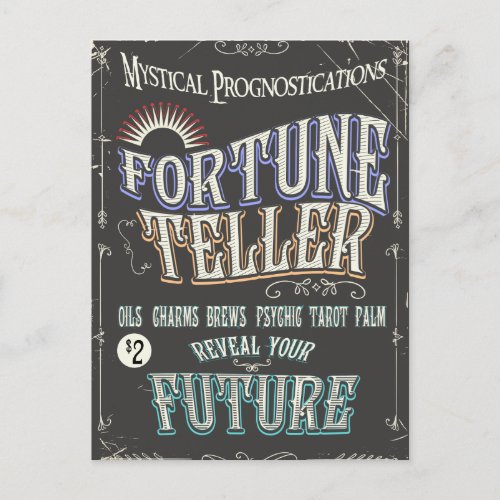 Vintage Fortune teller poster Postcard