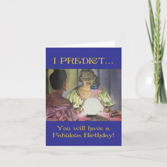 Vintage Fortune Teller Women Birthday Card (Front)
