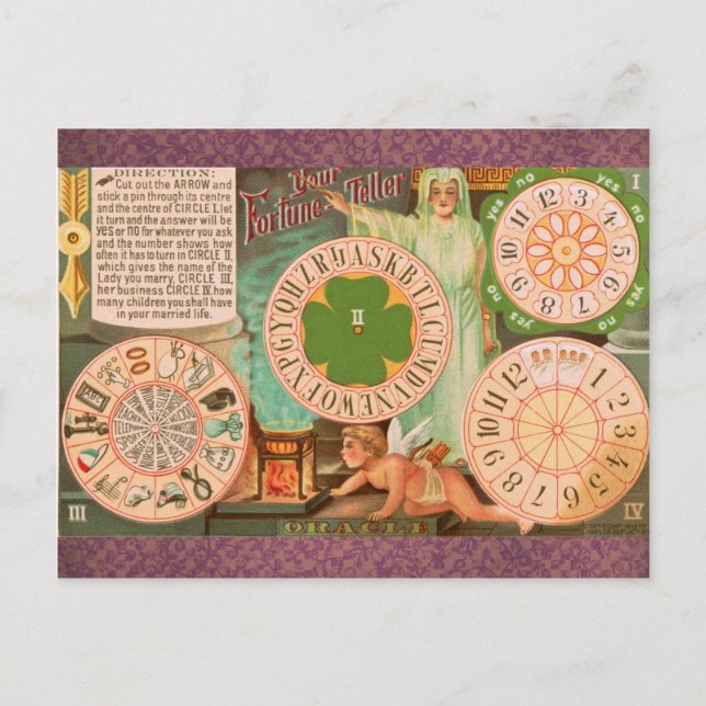 Vintage Fortune Telling Game Card (Front)
