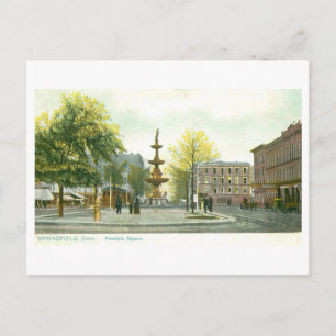 Vintage Fountain Square, Springfield, Ohio Postcard