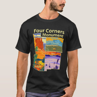 Vintage Four Corners Monument With Us National Par T-Shirt
