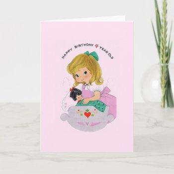 Vintage Four Year Old Birthday Card by RetroMagicShop at Zazzle
