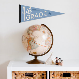 Vintage Fourth Grade Kids Wall Art Decor  Pennant Flag