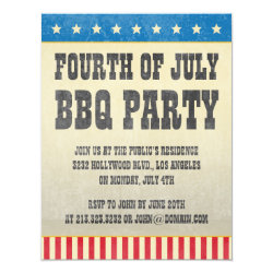 Vintage Fourth of July American BBQ Party Card