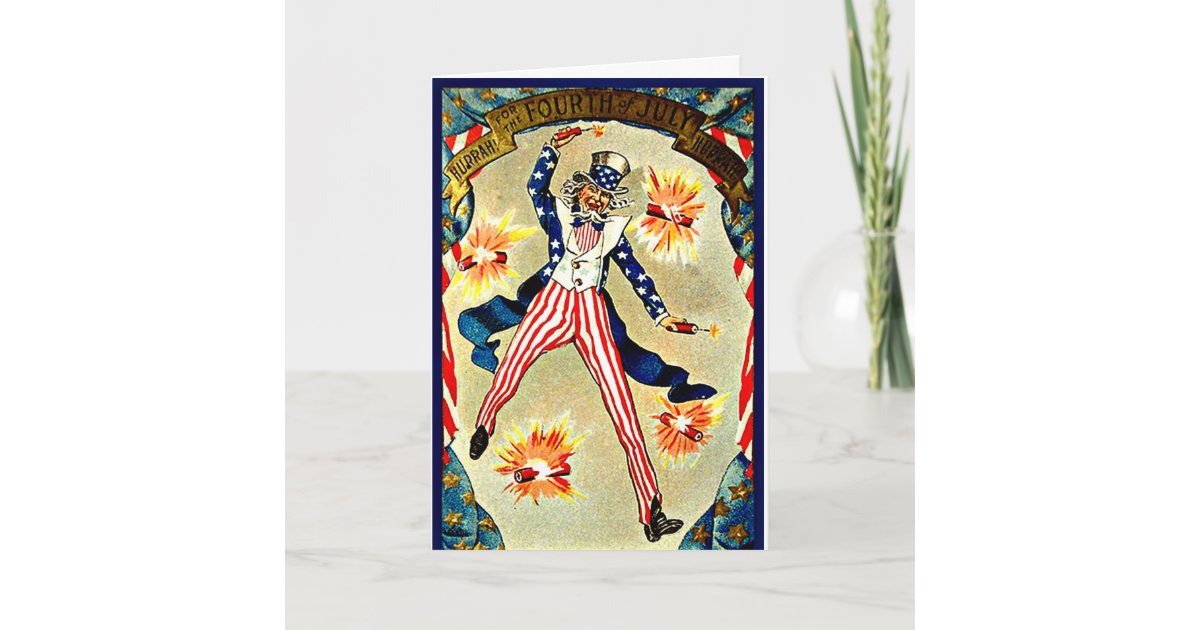 Vintage Fourth of July Celebration--Uncle Sam Card | Zazzle