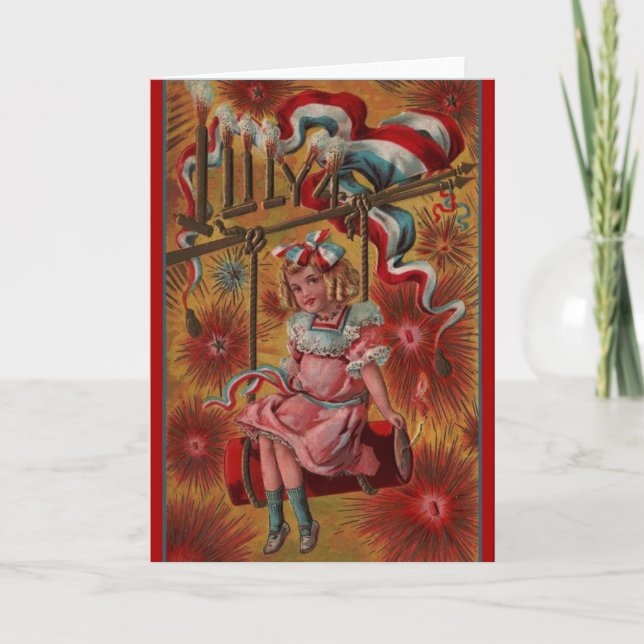 Vintage Fourth Of July Greeting Card (Front)