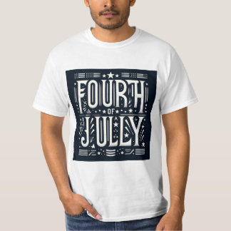 Vintage Fourth of July Typography T-Shirt