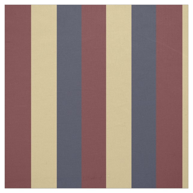 Vintage Fourth Red Cream Blue Palette Stripes Fabric (Swatch)