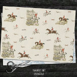 Vintage Fox Chase Horse Riders Hounds Hunting Tissue Paper