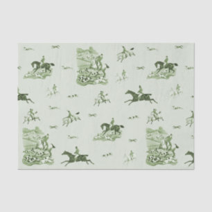Vintage Fox Chase Horse Riders Hounds Hunting Tissue Paper