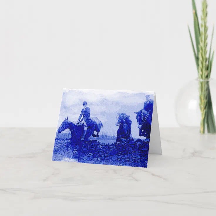 Vintage Fox Hunt Note Card Zazzle