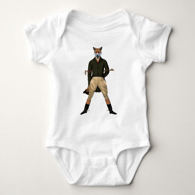 Vintage fox Hunting Baby Bodysuit (Front)