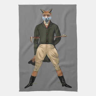 Vintage fox Hunting Kitchen Towel