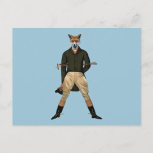 Vintage fox Hunting Postcard