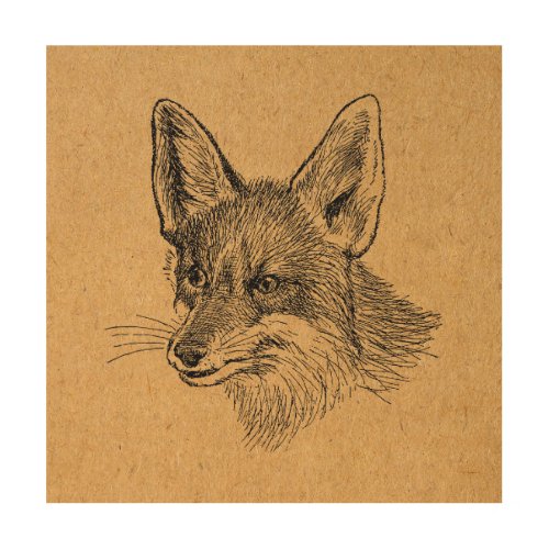 Vintage Fox Illustration Antique Animal Art Brown