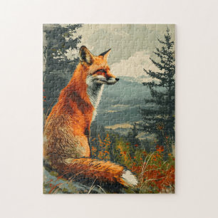 Vintage Fox: Timeless Wildlife Charm Jigsaw Puzzle