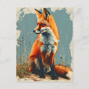 Vintage Fox: Timeless Wildlife Charm Postcard