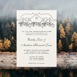 Vintage Foxes Wedding Invitation