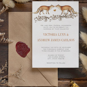 Vintage Foxes Wedding Invitation