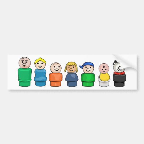 Vintage FP Little People Family Bumper Sticker