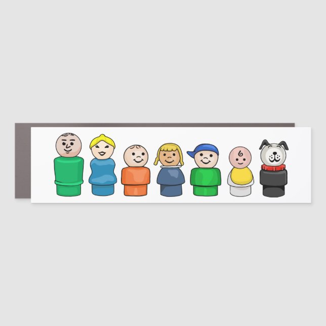 Vintage FP Little People Family Car Magnet (Front)